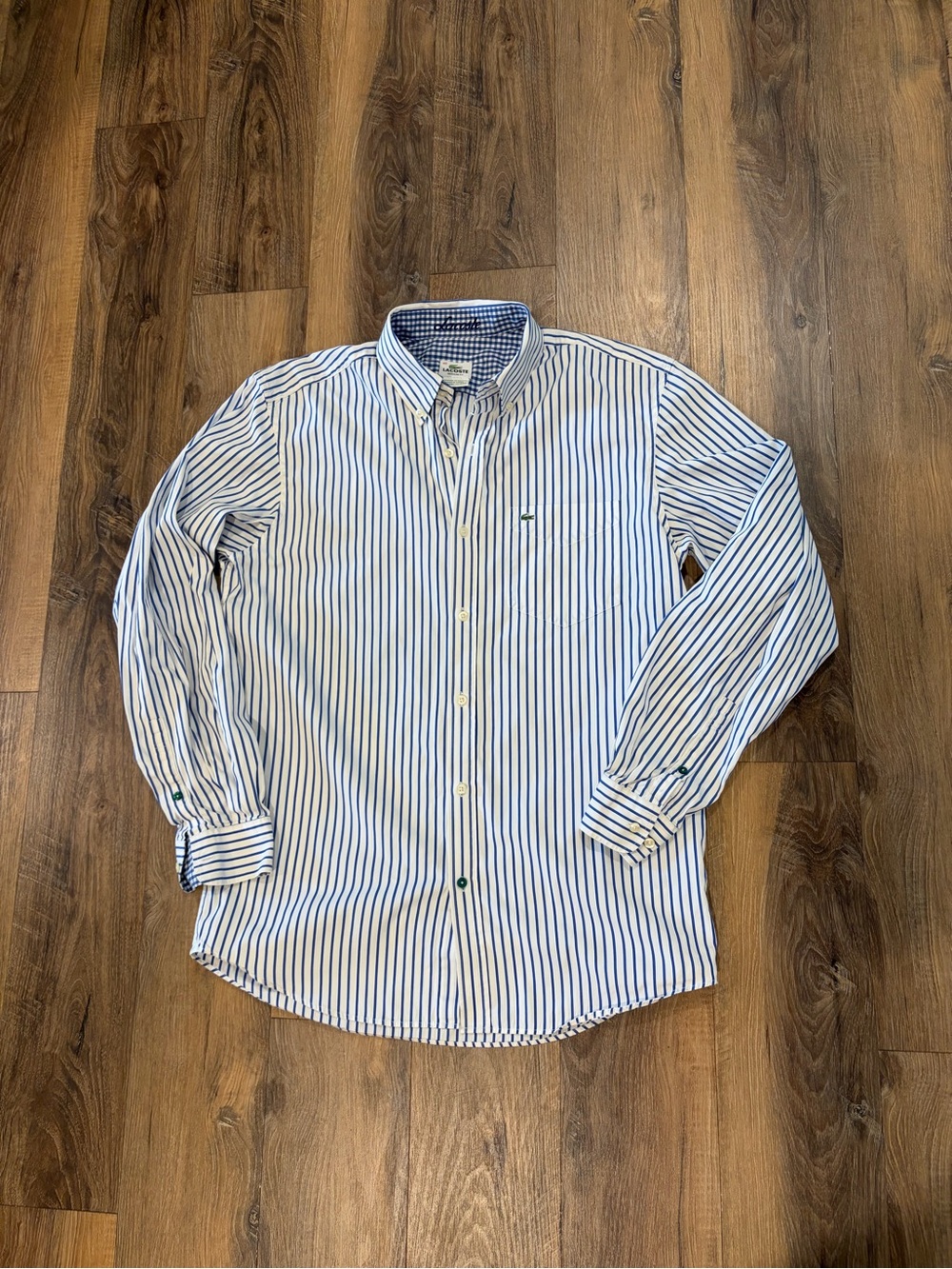 Lacoste Regular Fit Classic Blue Stripe Button-Down Men's